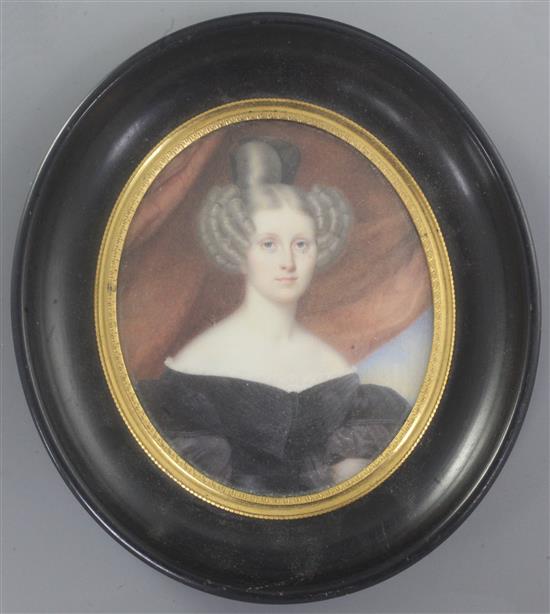 Early 19th century English School Miniature of Mary Lady Price (1751-1773) 3.75 x 3in.